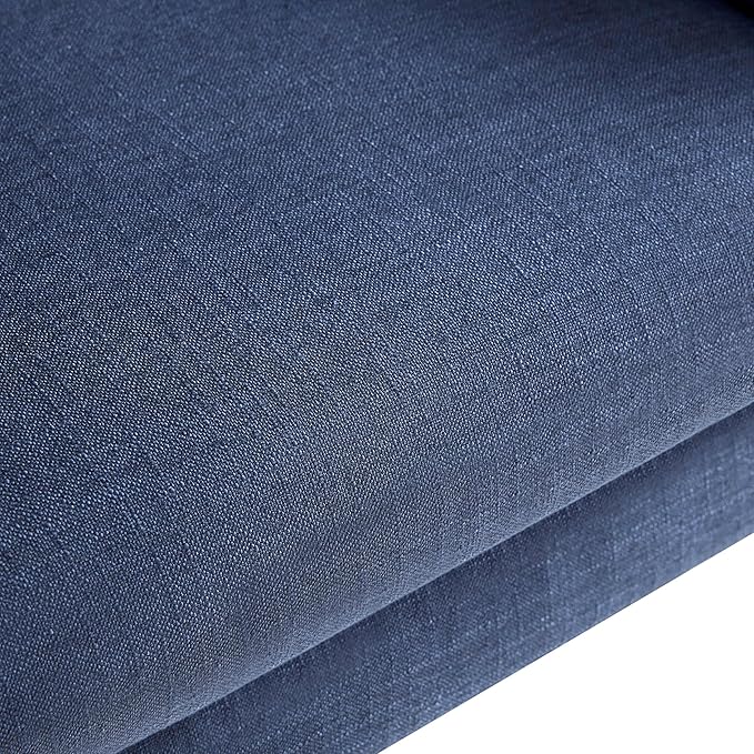 HUIMO Button-Tufted Accent Chairs Set of 2,Upholstered Reading Living Room Chair,Mid Century Modern Chair with Linen Fabric, Club Chair,Comfy Arm Chairs for Living Room,Bedroom,Dark Blue