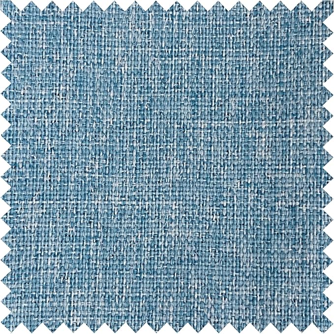 Macochico Pinch Pleated Full Blackout Curtains for Bedroom Living Room Blue Linen Curtains Thermal Insulated and Noise Reducing Window Panels with Tieback Shabby Chic Decor 84”Wx84”L 1 Panel