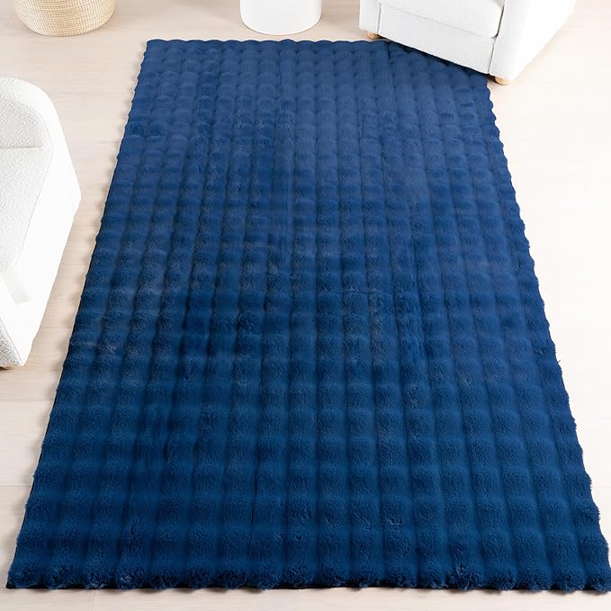 nuLOOM Jeni Checkered 5x8 Machine Washable Area Rug for Living Room Bedroom Dining Room Kitchen, Navy