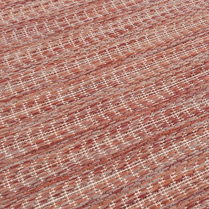 Adiva Rugs Outdoor Indoor Area Rug, Weather Resistant, Easy to Clean, Stain Resistant Floor Mat for Dining Room, Backyard, Deck, Patio (Copper Weiss, 6' x 9')