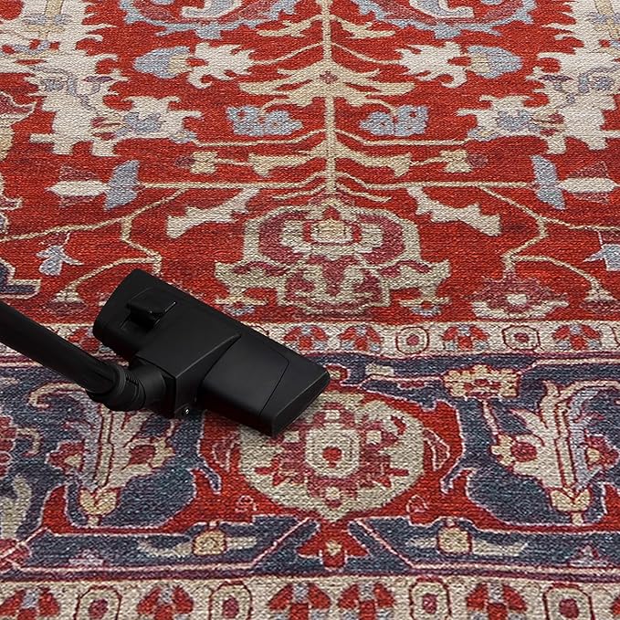 Keen Home Design 6x9 Rug - Machine Washable Area Rug with Non-Slip Backing, Ideal for Living Room, Dining Room, Bedroom - Vintage, Easy Clean, Durable, Low Pile Rug - (6' x 9')