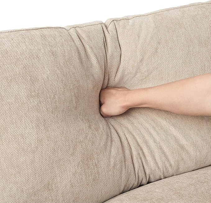 JACH Sectional Couches for Living Room, Cloud Sectional Couch with Deep Seat, Love Seat Modular Sofa with Chaise Ottoman, Covers Removeable & Washable, Sofas Furniture for Living Room, Khaki