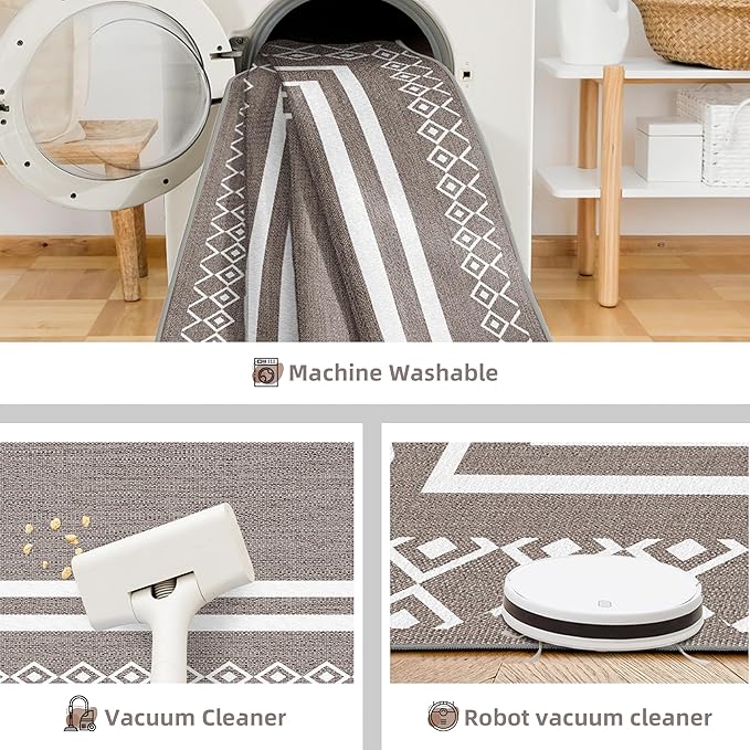 Outdoor Patio Rug, Outside Rectangular Carpet, Moroccan Geometric Rugs, Washable Large Indoor Outdoor Rug 6x9 Mats for RV, Picnic, Backyard, Deck, Balcony, Porch, Beach