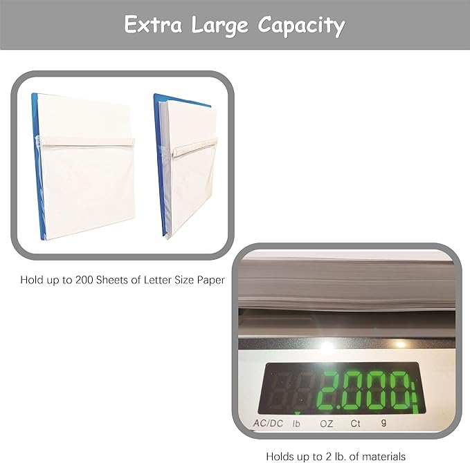 Magnetic Pocket 4 Pack – Self-Adhesive Magnetic Storage Pouch for Documents, Notes & Tools, Strong Magnet Backing for Fridge, Whiteboards, and Metal Surfaces (Gray 4Pcs)
