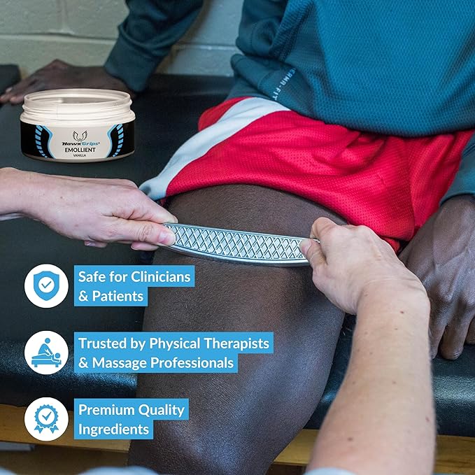 8oz Massage Emollient 5ct, Vanilla Scent, Shea Butter, Oil Based, Vegan, Soft Tissue Mobilization and Lubrication for Manual and Assisted Massage Therapy Techniques, Cream Alternative