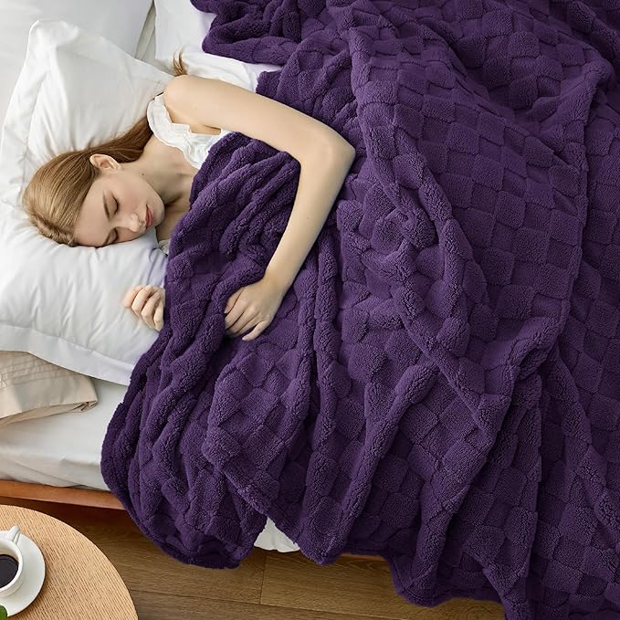Bedsure GentleSoft King Size Blanket for Bed - Super Soft Cozy Blankets for Women Men Girls, Large Fuzzy Fleece Throw for Bedroom Decor, Purple,108x90 Inches