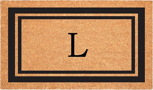 Calloway Mills 152963048L Black Border 30" x 48" Monogram Doormat Letter (L)