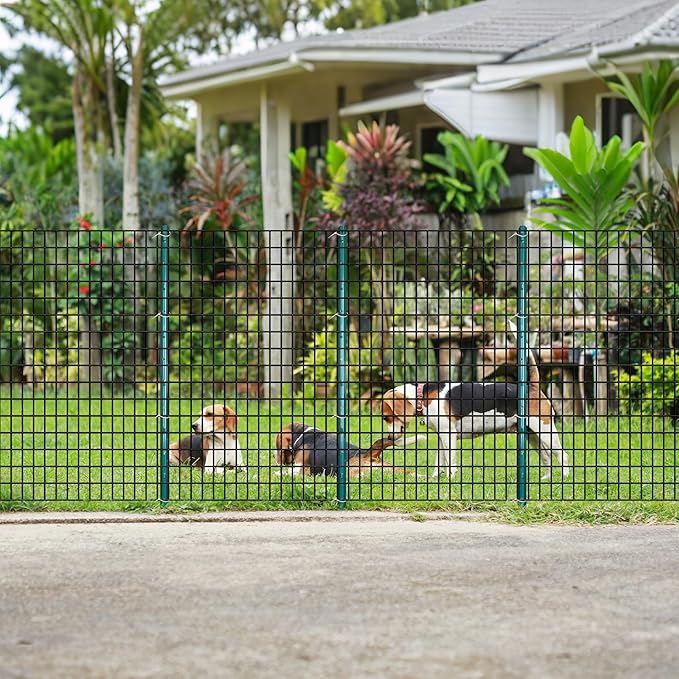 ARIFARO Fence Posts 7 Feet Sturdy Duty Metal Fence Post, Pack of 10, No Dig Garden U Post for Wire Fencing Steel Poles for Yard, Outdoor Wire