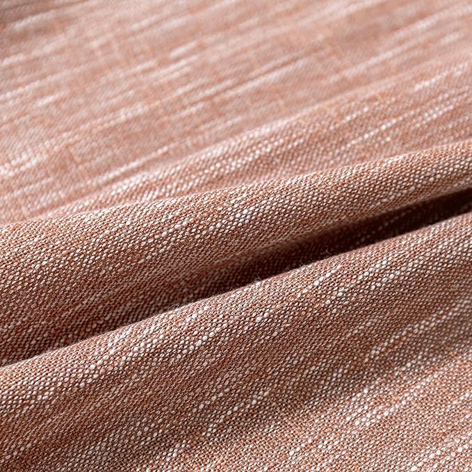 MYSKY HOME Ceiling Curtains for Living Room, Soft Cotton Curtain Polyester Blend Semi Sheers Light Filtering Window Treatments Decor Back Tab Top Panel, 50" x 95", Brick Red, 2 PCs