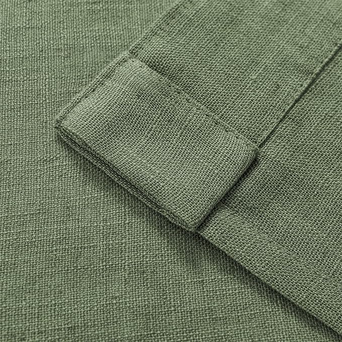 Joydeco Linen Curtains 72 Inch Length 2 Panel Sets,Light Filtering Curtains for Bedroom 52 Inch Wide Living Room Drapes with Back Tabs & Rod Pockets (W52 x L72 Inch, Loden)