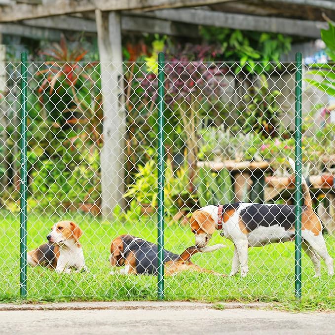 ARIFARO Sturdy Duty Metal Fence Posts 7 Feet assemblable,Pack of 10, No Digging Garden U Post for Wire Fencing Steel Poles for Yard, Outdoor