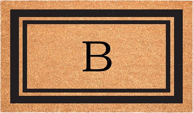 Calloway Mills 152962448 Black Border 24" x 48" Monogram Doormat (Letter B)