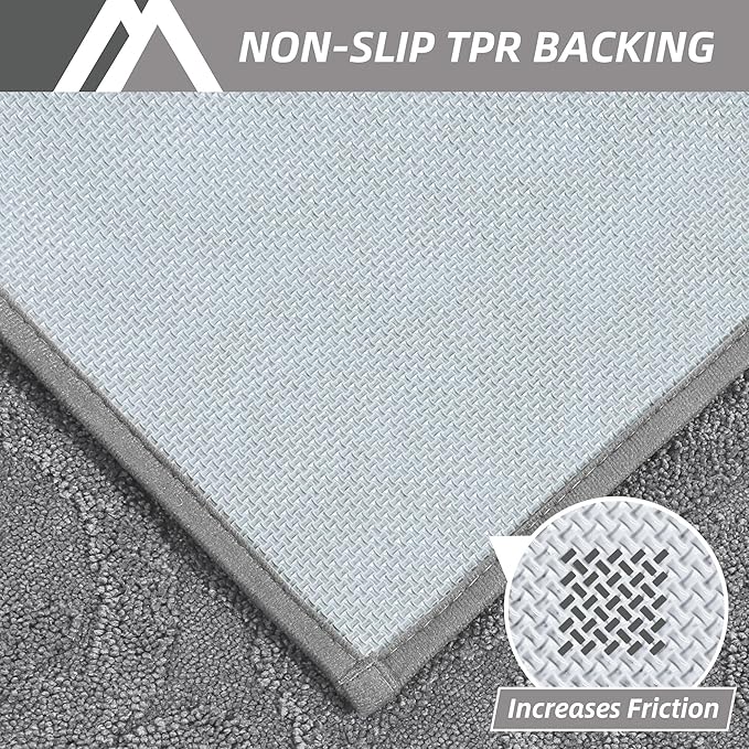 COSY HOMEER-Door-Mat-Non-Slip-Entryway-Rugs 20”x32” Absorbent Welcome Mats Washable Dirt Trapper Door Mat Entrance Floor Mats for Front Back Doormats and Wet Shoes,Grey