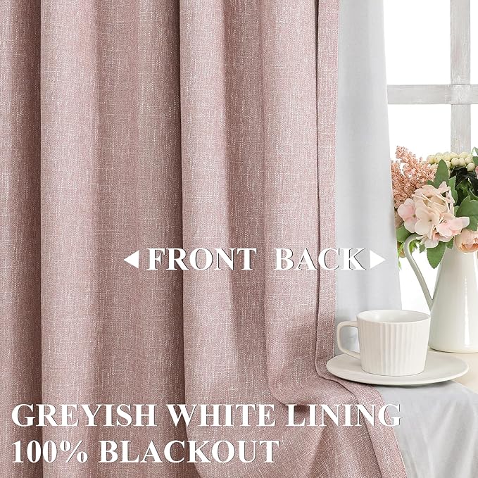 Vision Home Pink Total Blackout Curtains Pinch Pleated Room Darkening Window Panels 63 inch for Girls Bedroom Living Room Thermal Insulated Pinch Pleat Pink Drapes with Hooks Back Tab 40" Wx63 Lx2