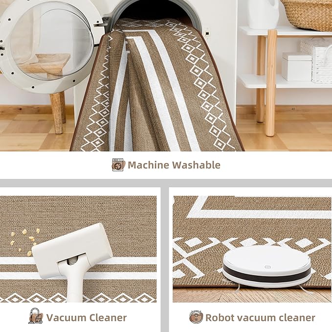 Outdoor Patio Rug, Outside Rectangular Carpet, Moroccan Geometric Rugs, Washable Large Indoor Outdoor Rug Mats for RV, Picnic, Backyard, Deck, Balcony, Porch, Beach 5'x8'