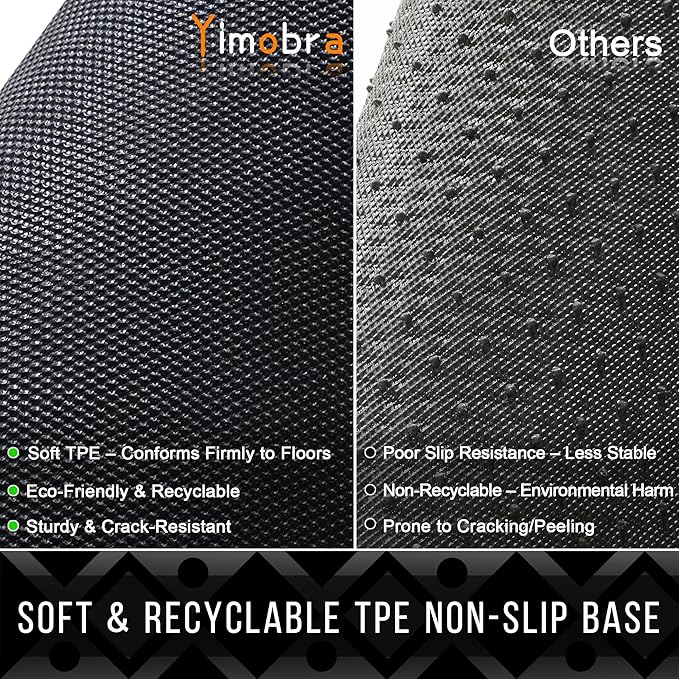 Yimobra Front Door Mat Outdoor Indoor 47x32, All-Season, All-Weather, Heavy Duty Welcome Door Mats Outside Entrance, Non Slip Porch Patio Entrance Mat, Black