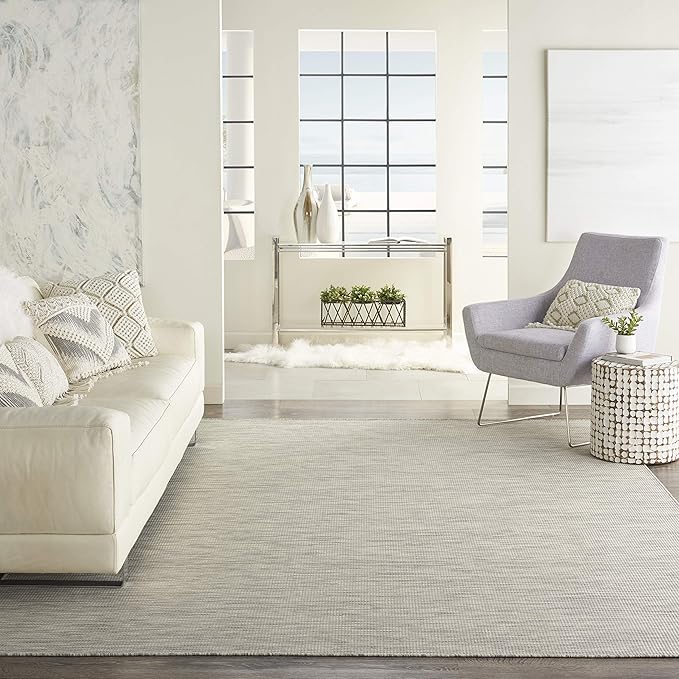Nourison Home Positano 6' x 9' Light Gray Fabric Modern Indoor/Outdoor Area Rug