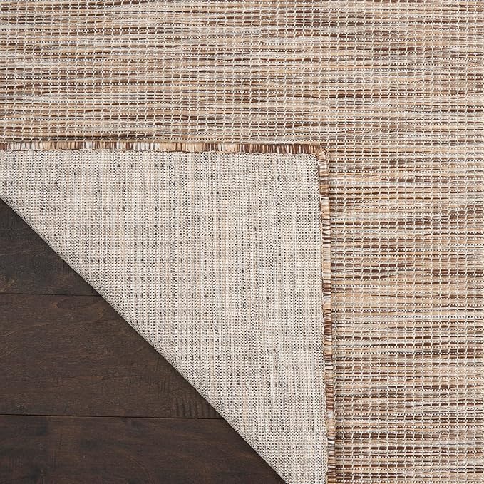 Nourison Positano Indoor-Outdoor Beige 9' x 12' Area Rug, Easy Cleaning, Non Shedding, Bed Room, Living Room, Dining Room, Backyard, Deck, Patio (9x12)