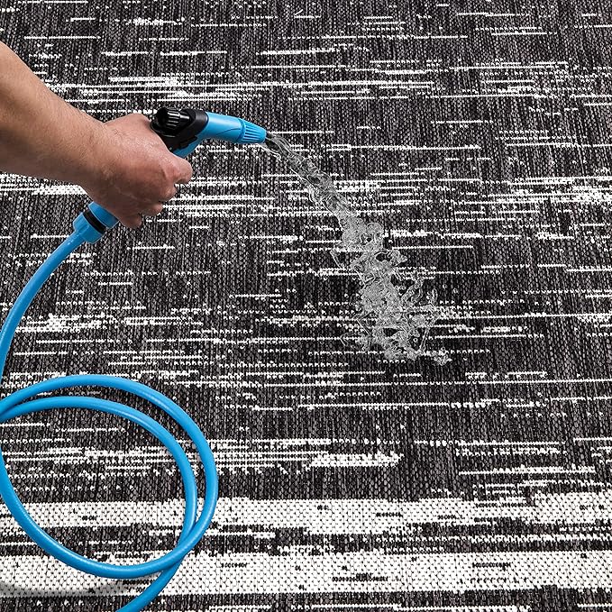 Keen Home Design Outdoor Rug - 8x10 Washable Indoor/Outdoor Rug for Patio, Balcony, Kitchen, Garden, Beach, Deck and Porch. Size: 7'9" x 10'2"