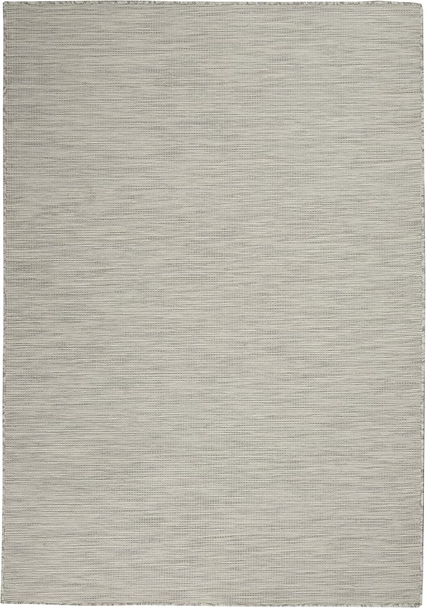 Nourison Positano Indoor/Outdoor Light Grey 3' x 5' Area Rug, Easy Cleaning, Non Shedding, Bed Room, Living Room, Dining Room, Backyard, Deck, Patio (3x5)