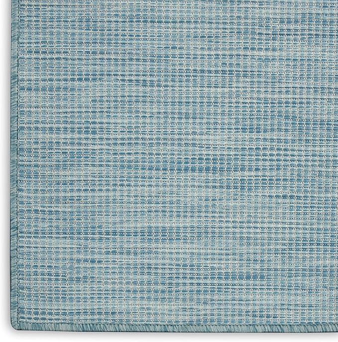 Nourison Positano Indoor/Outdoor Aqua 3' x 5' Area Rug, Easy Cleaning, Non Shedding, Bed Room, Living Room, Dining Room, Backyard, Deck, Patio (3x5)