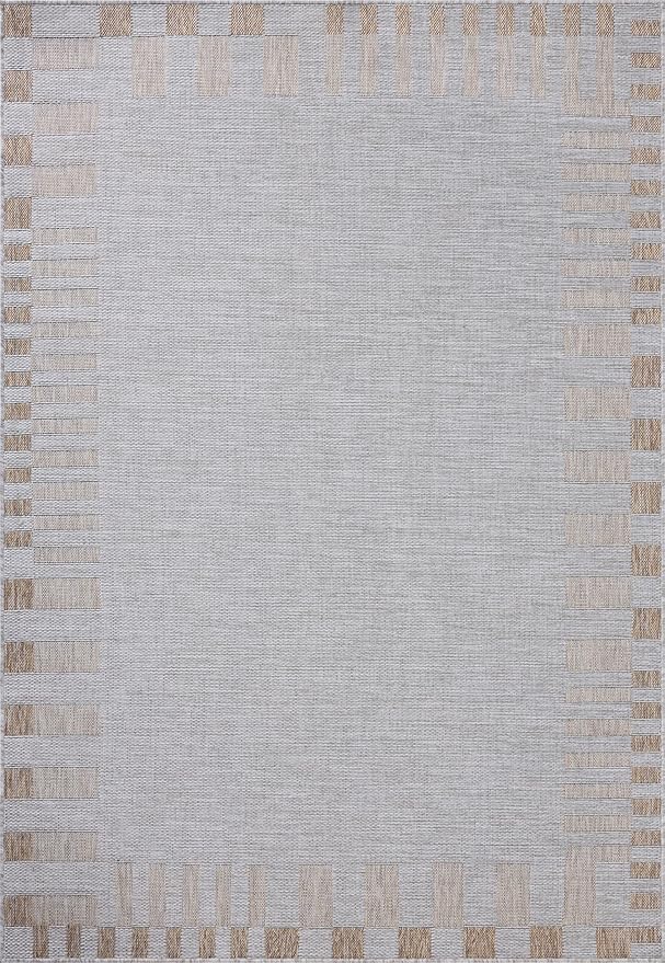 Loloi Amber Lewis Topanga Collection TOP-08 Silver/Natural 3'-11" x 5'-11" Indoor/Outdoor Accent Rug