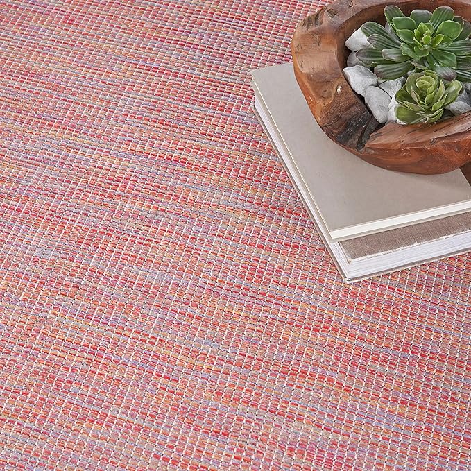 Nourison Home Positano Indoor/Outdoor Rainbow 9' x 12' Area Rug, Easy Cleaning, Non Shedding, Bed Room, Living Room, Dining Room, Backyard, Deck, Patio (9x12)