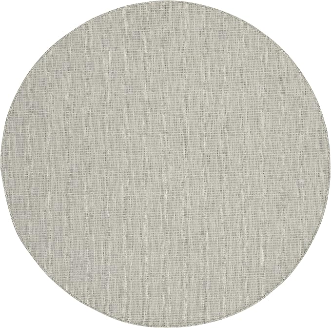 Nourison Home Positano 8' x Round Light Gray Fabric Modern Area Rug (8' Round)