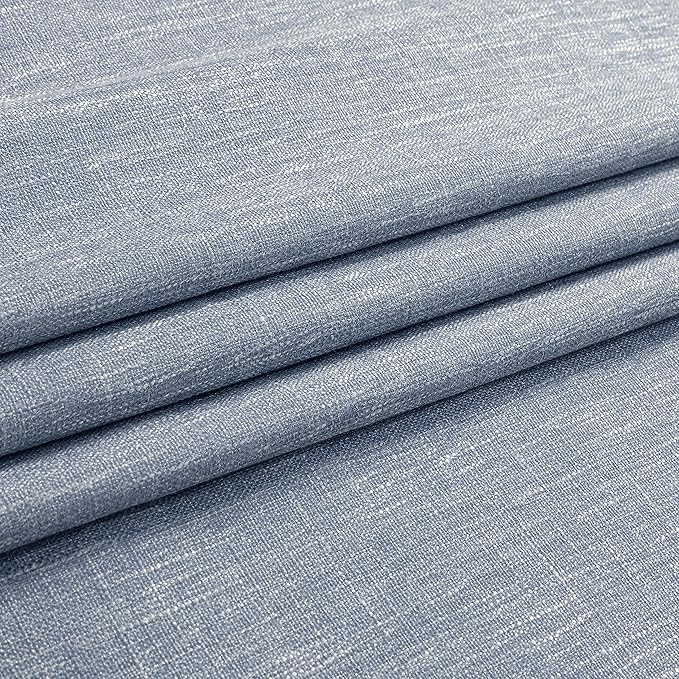 Vision Home Chambray Blue Pinch Pleated Full Blackout Curtains Room Darkening Window Curtains 90 inch for Living Room Bedroom Thermal Insulated Pinch Pleat Drapes with Hooks Back Tab 2 Panel 40"Wx90"L