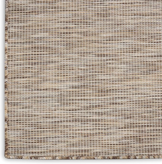 Nourison Positano Indoor/Outdoor Beige 6' x Round Area Rug, Easy Cleaning, Non Shedding, Bed Room, Living Room, Dining Room, Backyard, Deck, Patio (6 Round)