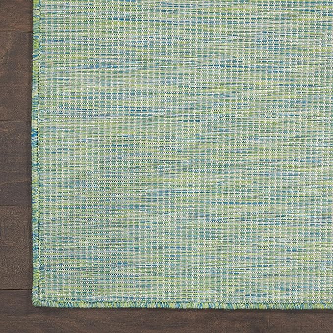 Nourison Positano Indoor/Outdoor Blue/Green 8' x 10' Area Rug, Easy Cleaning, Non Shedding, Bed Room, Living Room, Dining Room, Backyard, Deck, Patio (8x10)