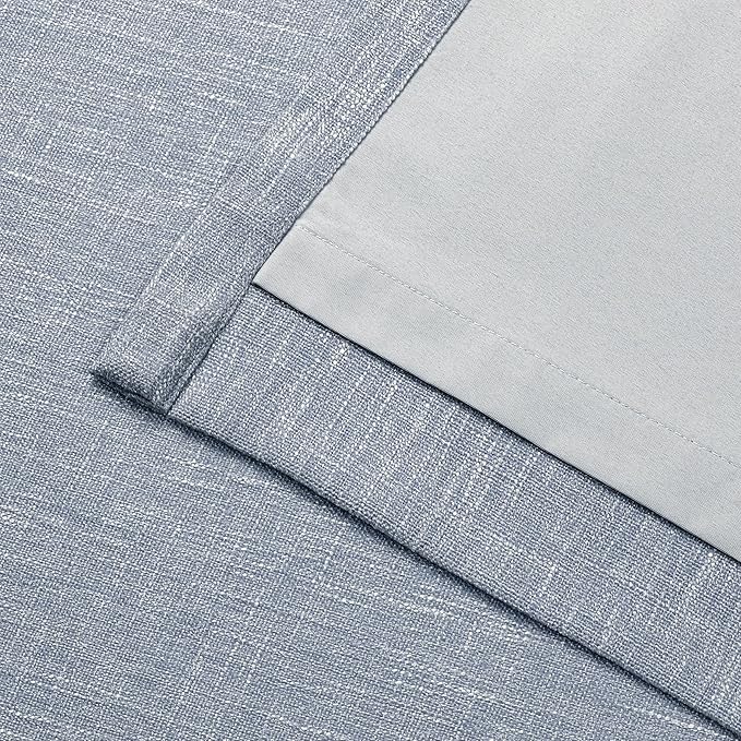 Vision Home Chambray Blue Pinch Pleated Full Blackout Curtains Room Darkening Window Curtains 95 inch for Living Room Bedroom Thermal Insulated Pinch Pleat Drapes with Hooks Back Tab 2 Panel 40"Wx95"L