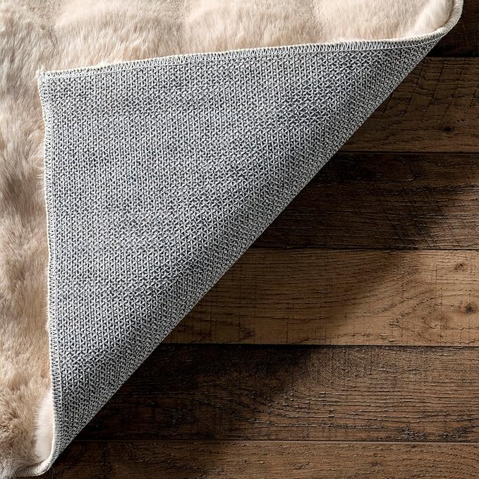 nuLOOM Jeni Checkered 6 Round Machine Washable Area Rug for Living Room Bedroom Dining Room Kitchen, Beige