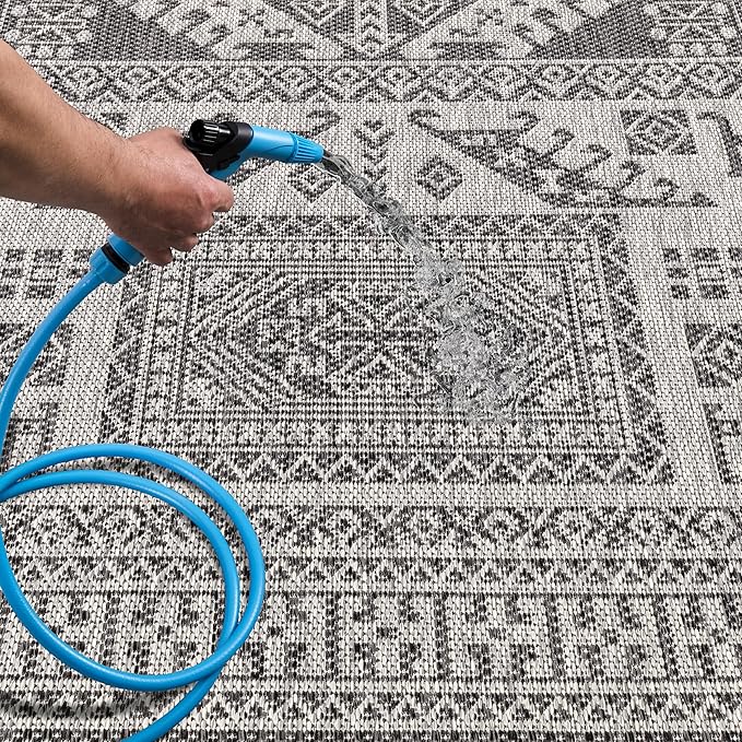 Keen Home Design Terrace Outdoor Area Rug - 8x10 Washable Indoor/Outdoor Rug for Patio, Kitchen, Balcony, Beach, Garden, Deck and Porch, Size: 7'7"x10'