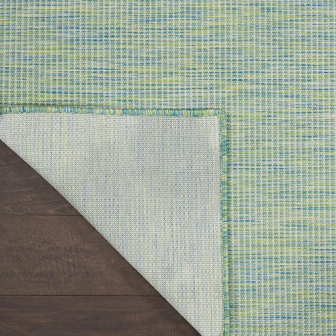 Nourison Positano Indoor/Outdoor Blue/Green 7' x 10' Area Rug, Easy Cleaning, Non Shedding, Bed Room, Living Room, Dining Room, Backyard, Deck, Patio (7x10)