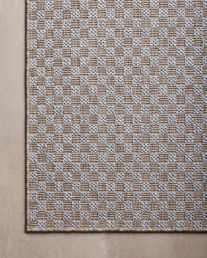 Loloi Amber Lewis Topanga Collection TOP-02 Natural/Silver 2'-3" x 3'-9" Indoor/Outdoor Area Rug