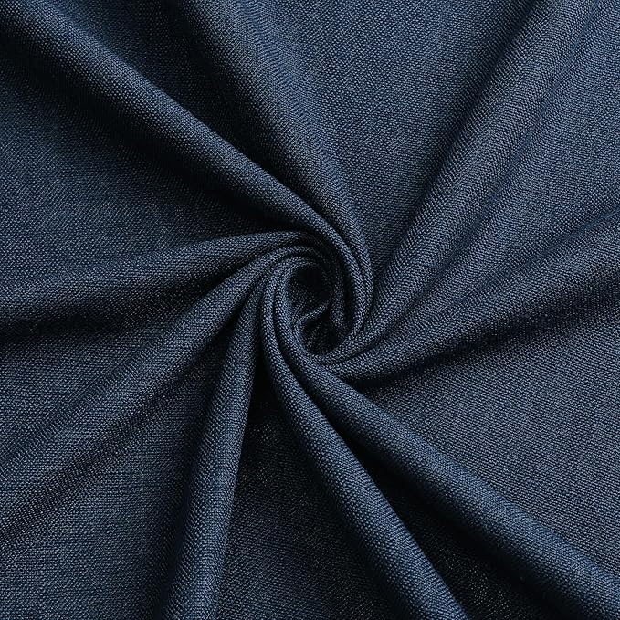 Vision Home Navy Blue Pinch Pleated Full Blackout Curtains Linen Blended Room Darkening Curtain Panels 84 inch for Living Room Bedroom Thermal Insulated Pinch Pleat Drapes with Hooks 40" Wx84 Lx2