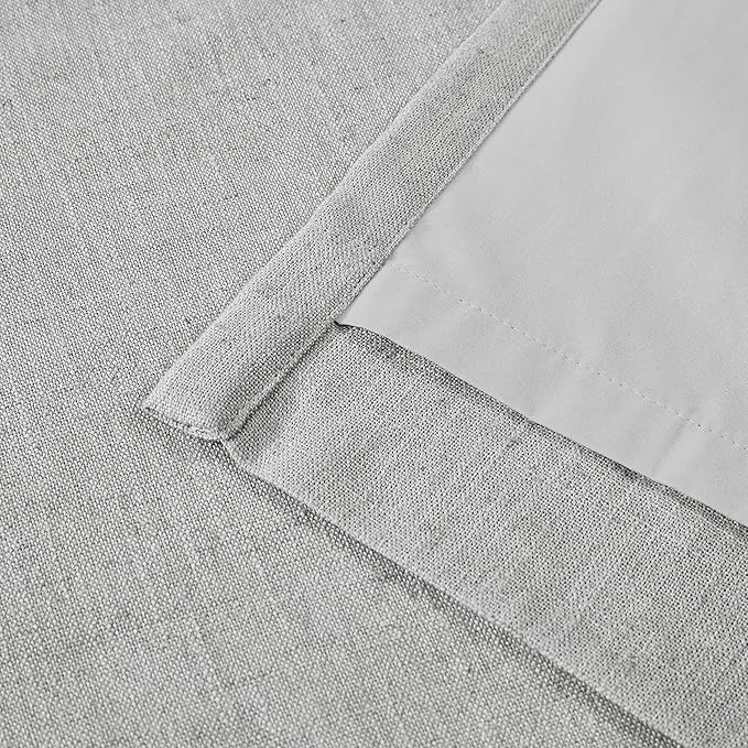 Vision Home Light Gray Pinch Pleated Full Blackout Curtains Linen Blended Thermal Insulated Window Panels 120 inch for Bedroom Living Room Darkening Pleat Drapes with Hooks Back Tab 10FT 60"Wx120"Lx1