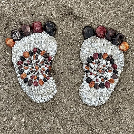 Outdooor Stepping Stones - Decorative Garden Stones for Patio, Deck, Garden or Sidewalk Faux Cobblestone Stepping Stones (Set of 2#B