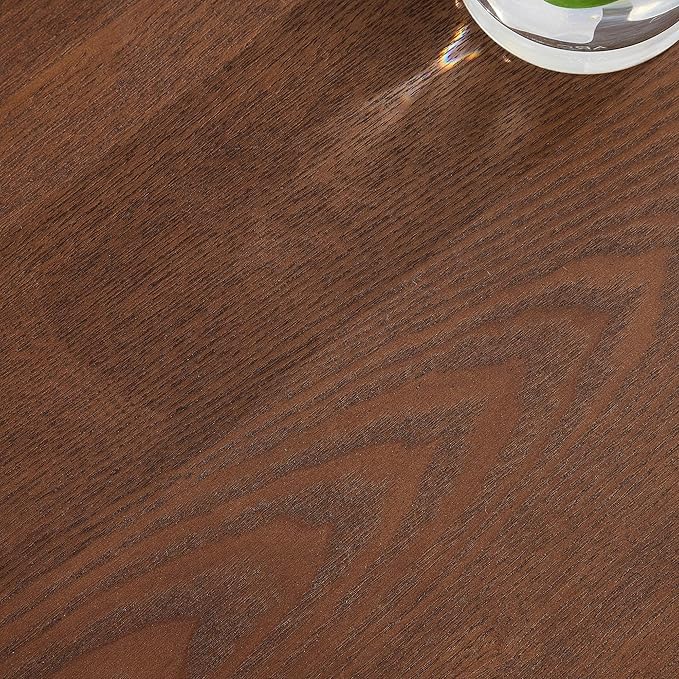 Modern Oval Coffee Table with Wood Pedestal,47.24" Farmhouse Center Table for Living Room, Ellipse Coffee Tables Tea Table for Bedroom, Apartment-Walnut