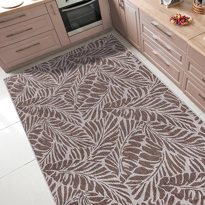 Keen Home Design Terrace Outdoor Area Rug - 10x14 Washable Indoor/Outdoor Rug for Patio, Kitchen, Balcony, Beach, Garden, Deck and Porch, Size: 10'x14'