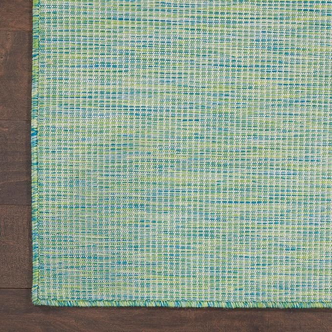 Nourison Positano Indoor/Outdoor Blue/Green 9' x 12' Area Rug, Easy Cleaning, Non Shedding, Bed Room, Living Room, Dining Room, Backyard, Deck, Patio (9x12)