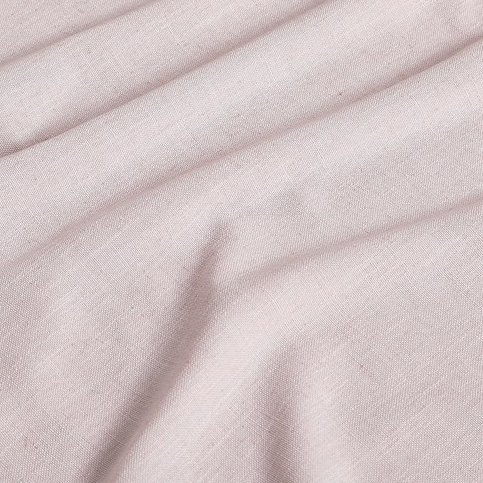 Vision Home Soft Pink Pinch Pleated Full Blackout Curtains Linen Blended Room Darkening Window Curtains 120 inch for Living Room Bedroom Thermal Insulated Pinch Pleat Drapes with Hooks 60" Wx120 Lx1