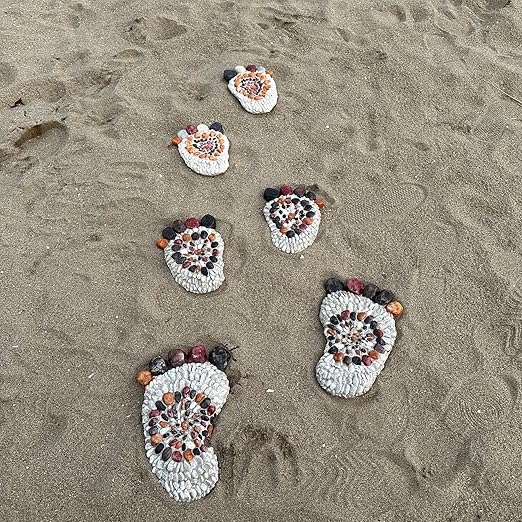 Outdooor Stepping Stones - Decorative Garden Stones for Patio, Deck, Garden or Sidewalk Faux Cobblestone Stepping Stones (Set of 2#B